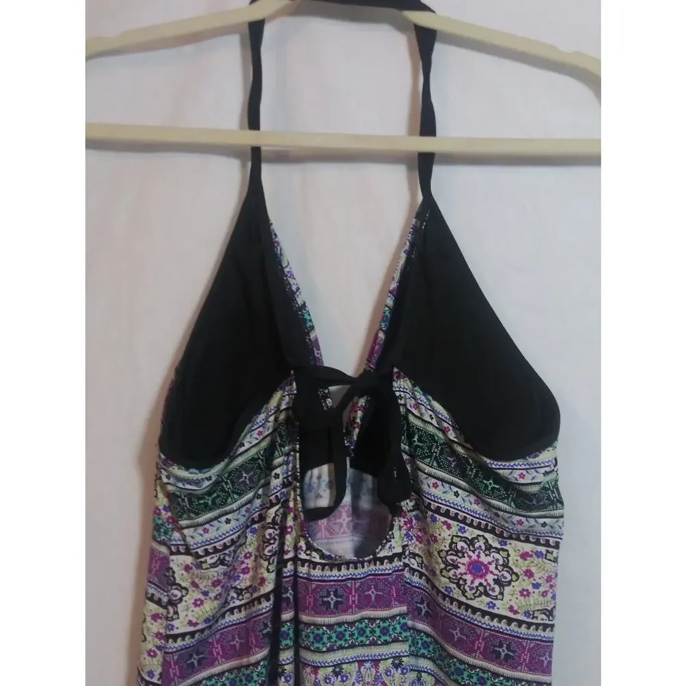 N By Next Racer Back Swim Dress Beach Vacation Tie Back Size L